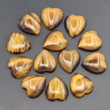 25MM Natural Tiger Eye Stone Heart Cab Cabochons Beads for DIY Jewelry Making