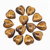 25MM Natural Tiger Eye Stone Heart Cab Cabochons Beads for DIY Jewelry Making
