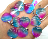 25MM Heart Pendant Natural Stone for DIY Jewelry Making