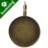 25MM Antique Bronze French Lever Back Earrings Base