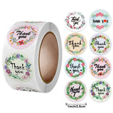 25MM Round Flower Thank You Stickers For Small Bussiness Sealed Label