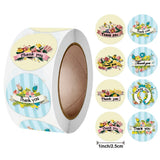 25MM Round Flower Thank You Stickers For Small Bussiness Sealed Label