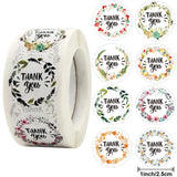 25MM Round Flower Thank You Stickers For Small Bussiness Sealed Label