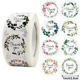 25MM Round Flower Thank You Stickers For Small Bussiness Sealed Label