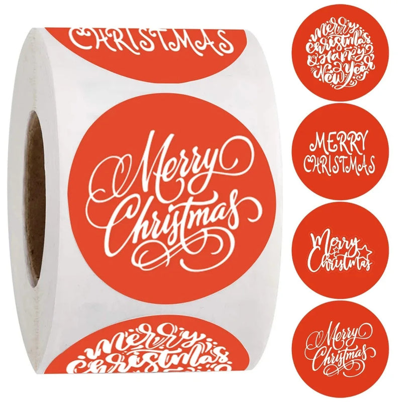 25MM Round Red Christmas Stickers For Sealing Packaging Supplies