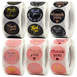 25MM Round Silver Foil Laser Pink Thank You Sticker - Sealed Label