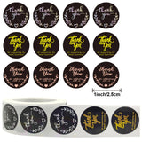25MM Round Silver Foil Laser Pink Thank You Sticker - Sealed Label