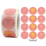 25MM Round Silver Foil Laser Pink Thank You Sticker - Sealed Label