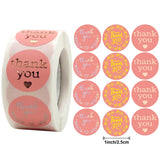 25MM Round Silver Foil Laser Pink Thank You Sticker - Sealed Label
