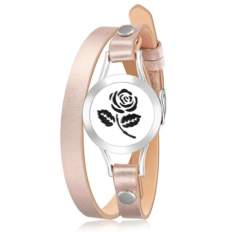 25MM Stainless Steel Rose Flower Aromatherapy Oil Box Bracelet