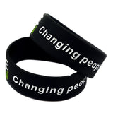 25PCS Changing Lives Silicone Bracelet 1 Inch Debossed Logo