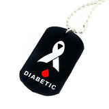 25PCS Diabetic Silicone Dog Tag Pendant Necklace - 24 Inch Ball Chain