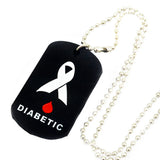 25PCS Diabetic Silicone Dog Tag Pendant Necklace - 24 Inch Ball Chain