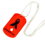 25PCS Diabetic Silicone Dog Tag Pendant Necklace - 24 Inch Ball Chain