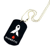25PCS Diabetic Silicone Dog Tag Pendant Necklace - 24 Inch Ball Chain