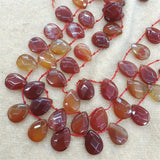 25PCS Faceted Carnelian Gemstone Tear Shape 12X16MM DIY BEADS