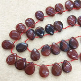 25PCS Faceted Carnelian Gemstone Tear Shape 12X16MM DIY BEADS