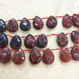 25PCS Faceted Carnelian Gemstone Tear Shape 12X16MM DIY BEADS