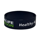 25PCS Healthy Active Lifestyle Silicone Bracelet 1 Inch Wide Slogan Jewelry