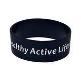 25PCS Healthy Active Lifestyle Silicone Bracelet 1 Inch Wide Slogan Jewelry