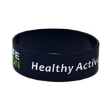 25PCS Healthy Active Lifestyle Silicone Bracelet 1 Inch Wide Slogan Jewelry