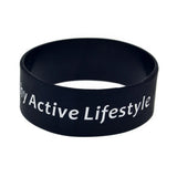 25PCS Healthy Active Lifestyle Silicone Bracelet 1 Inch Wide Slogan Jewelry