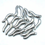 25PCS Stainless Steel Pepper Shape Pendants 18X4mm
