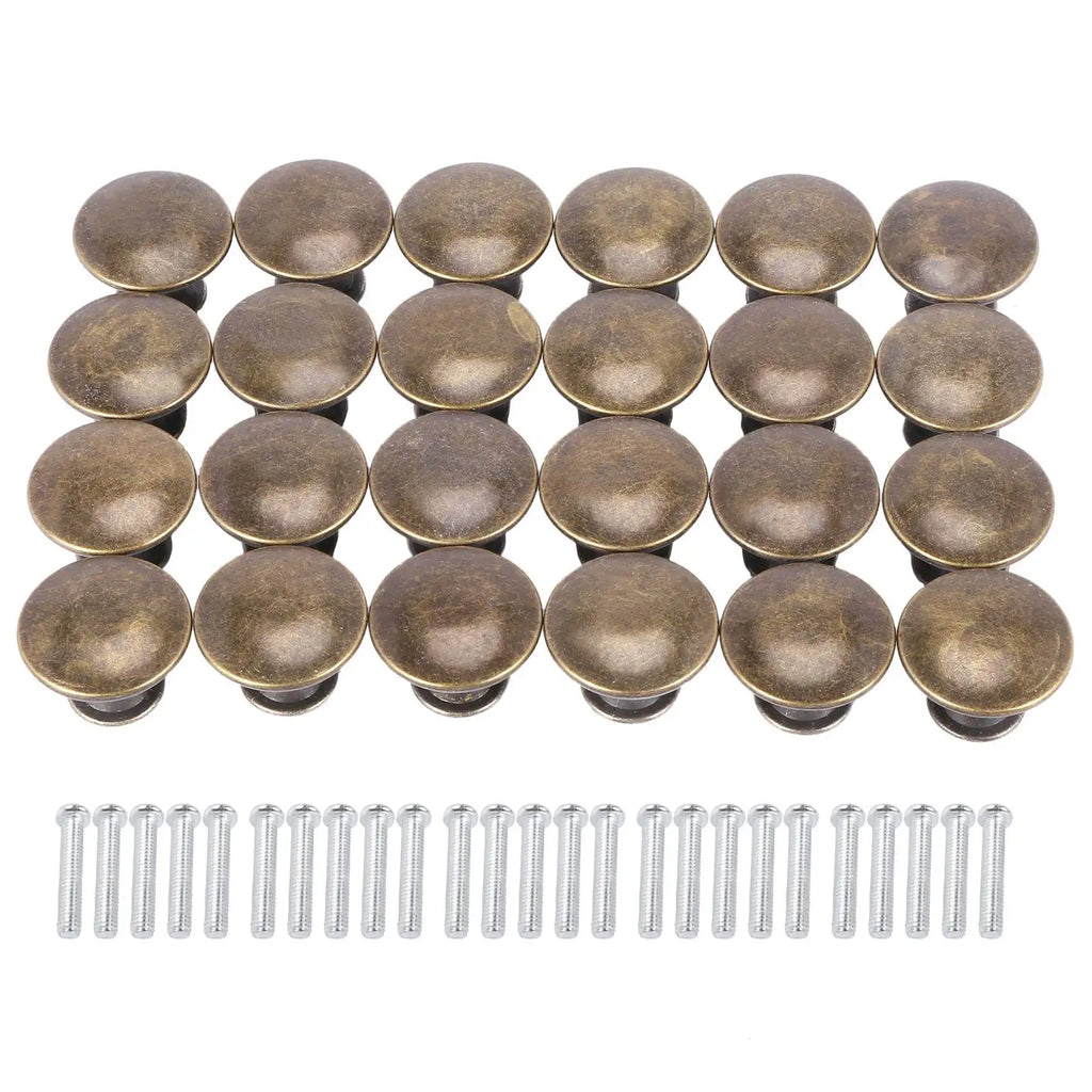 25PCS Vintage Drawer Knobs 30mm Antique Cabinet Handles, Old Bronze