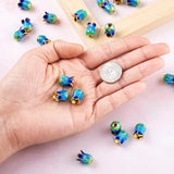 25Pcs Enamel Flower Spacer Bead Caps 14x10mm Metal Cone End Caps for DIY Jewelry