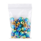 25Pcs Enamel Flower Spacer Bead Caps 14x10mm Metal Cone End Caps for DIY Jewelry
