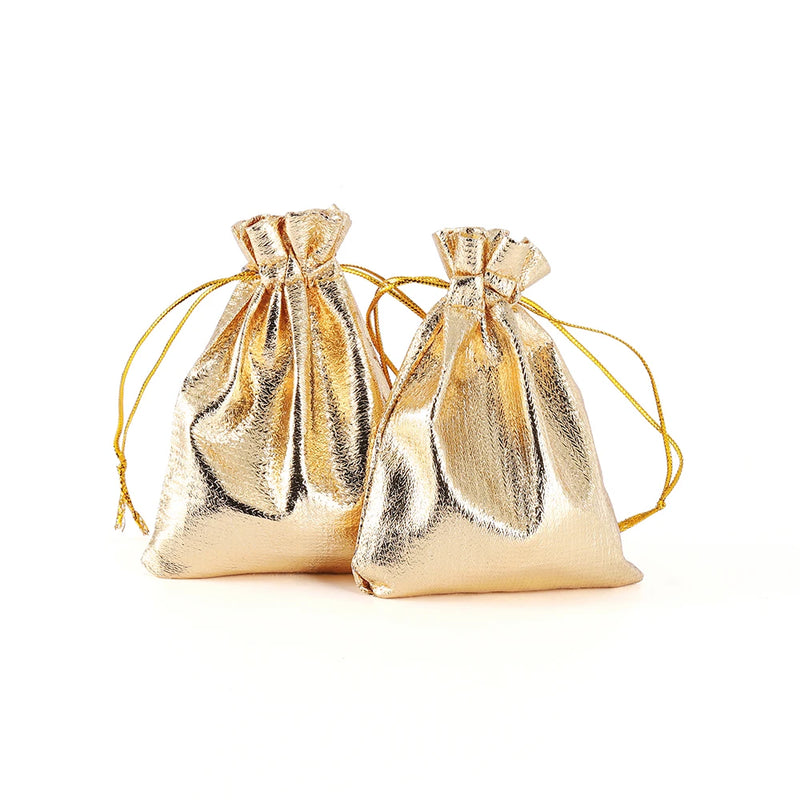 25Pcs Silver Drawstring Pocket Jewelry Packing Gift Bags - 5x7cm to 11x16cm