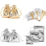 25Pcs Silver Drawstring Pocket Jewelry Packing Gift Bags - 5x7cm to 11x16cm