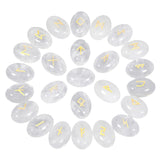 25Pcs Elder Futhark Rune Stones Engraved Wicca Crystal Stone Crafts