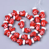 25Pcs Christmas Gloves Lampwork Beads Glass Loose Bead Charm
