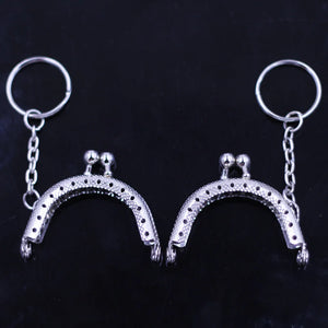 25Pcs Key Ring Kiss Clasp Purse Bag Frame Handle Accessories 5x4cm