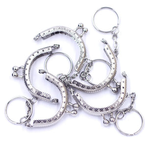25Pcs Key Ring Kiss Clasp Purse Bag Frame Handle Accessories 5x4cm