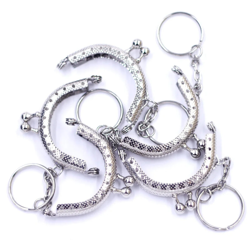 25Pcs Key Ring Kiss Clasp Purse Bag Frame Handle Accessories 5x4cm