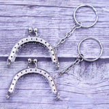 25Pcs Key Ring Kiss Clasp Purse Bag Frame Handle Accessories 5x4cm
