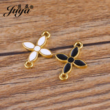 25Pcs Enamel Alloy Cross Charms Connectors for DIY Jewelry Making