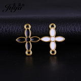 25Pcs Enamel Alloy Cross Charms Connectors for DIY Jewelry Making