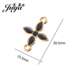 25Pcs Enamel Alloy Cross Charms Connectors for DIY Jewelry Making
