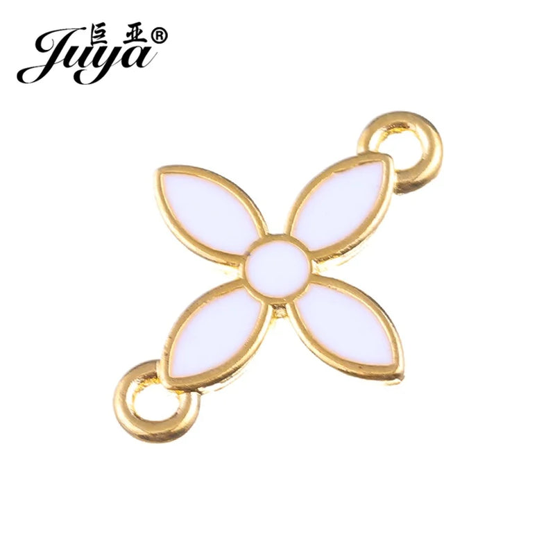 25Pcs Enamel Alloy Cross Charms Connectors for DIY Jewelry Making
