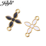 25Pcs Enamel Alloy Cross Charms Connectors for DIY Jewelry Making
