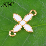 25Pcs Enamel Alloy Cross Charms Connectors for DIY Jewelry Making