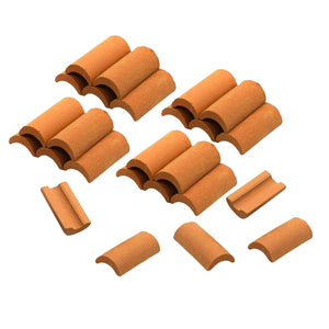 25Pcs Mini Red Roof Tiles Model Building Set DIY Fairy Garden