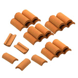 25Pcs Mini Red Roof Tiles Model Building Set DIY Fairy Garden