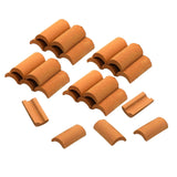 25Pcs Mini Red Roof Tiles Model Building Set DIY Fairy Garden