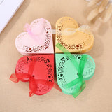 25Pcs Candy Box Love Heart Carton Hollowed Ribbon for Guests Party Wedding