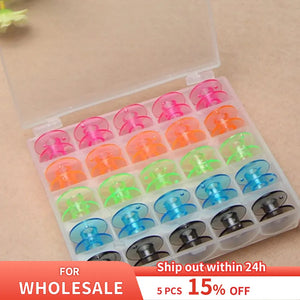 25Pcs Plastic Bobbins Sewing Machine Spools DIY Embroidery Tailoring