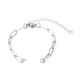 25Pcs Stainless Steel Paperclip Chains Bracelet DIY Jewelry Making 14.5x0.4cm